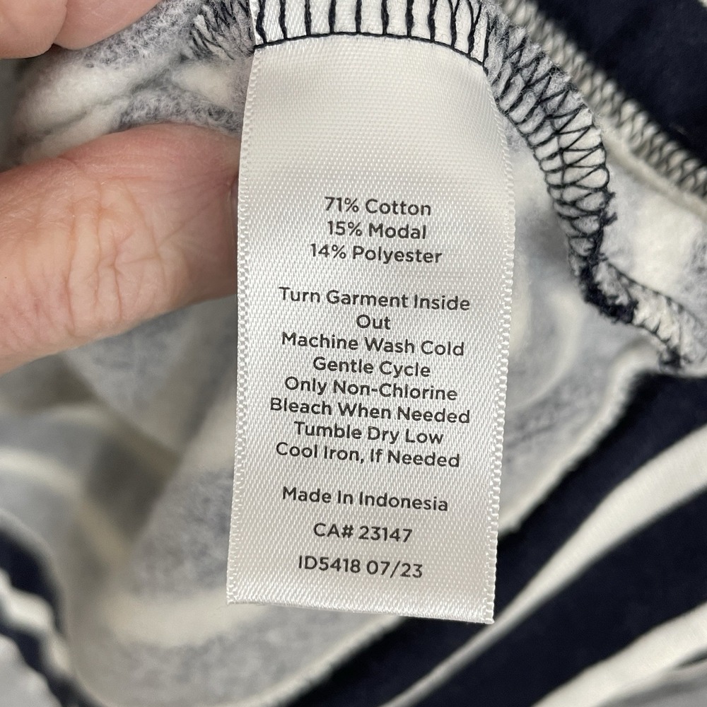 Talbots Parisian Breton Stripe Boxy Fleece Top Womens XL Nautical Preppy Casual - Picture 5 of 7